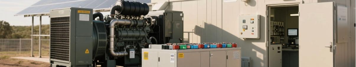 Hybrid power station combining diesel generator, solar, and battery storage