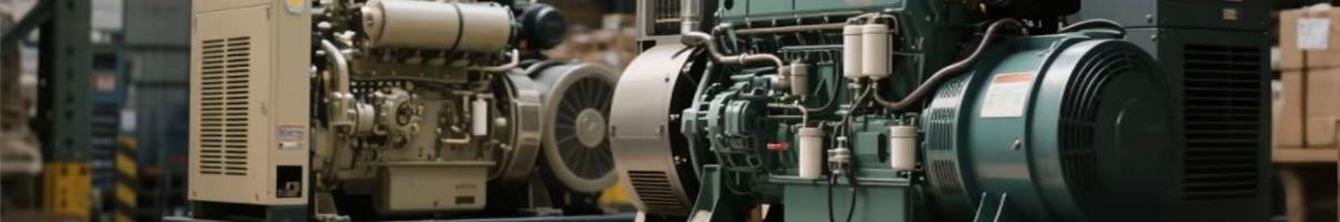 Domestic and imported diesel generator comparison in warehouse