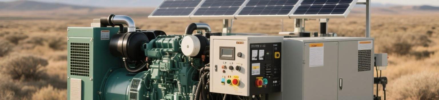 Smart hybrid diesel generator integrating solar panels and battery storage systems