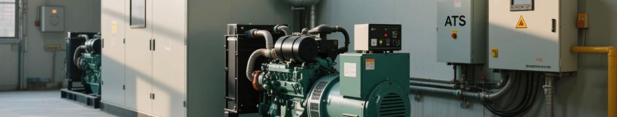 Fixed Diesel Generator with ATS Installed Stationary diesel generator equipped with ATS in equipment room