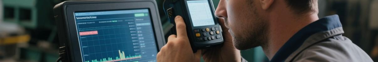 Engineer using remote diagnostics to monitor diesel generator performance