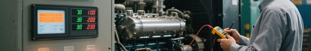 Diesel generator undergoing load test at factory
